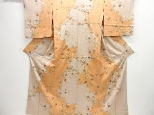 橘に蝶模様小紋着物